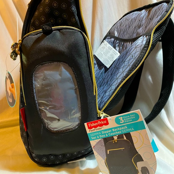 Beautiful BLACK GEMMA DUAL BACKPACK & DIAPER BAG SET 🎒🌟 - Picture 5 of 8